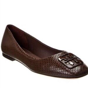 Tory Burch Chocolate Snake Pattern Loafers